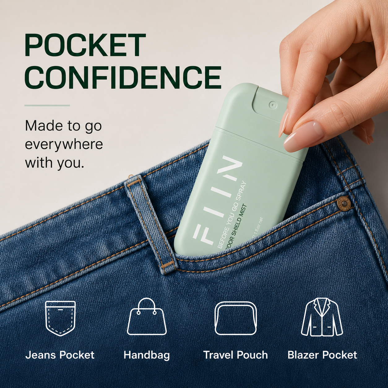 FIIN Before You Go Spray — Sage Green (30ml) | Odor Shield Mist