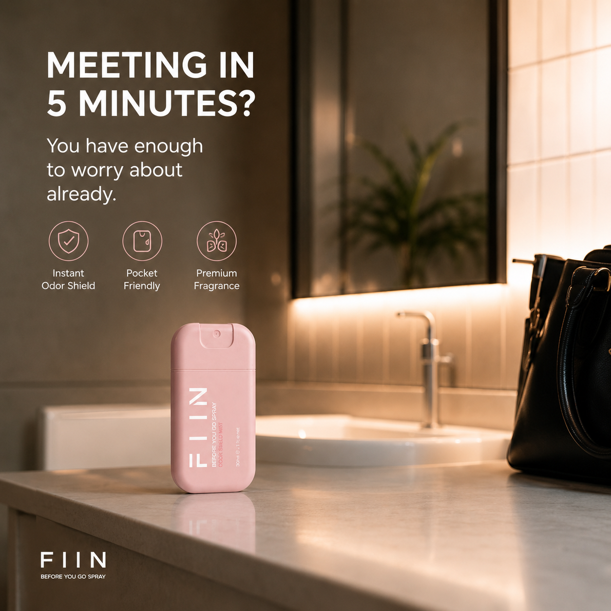 FIIN Before You Go Spray — Pink (30ml) | Odor Shield Mist