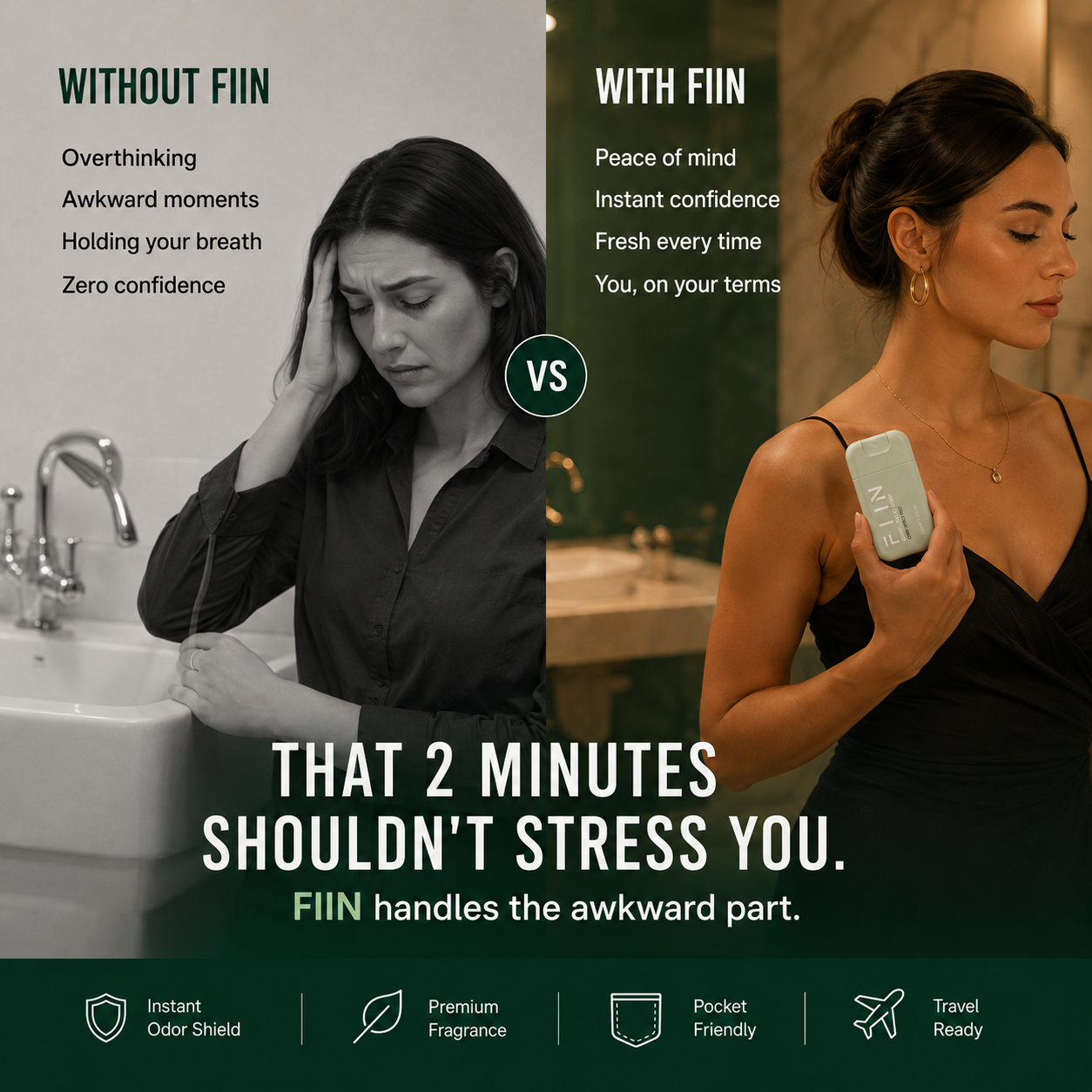 FIIN Before You Go Spray — Sage Green (30ml) | Odor Shield Mist