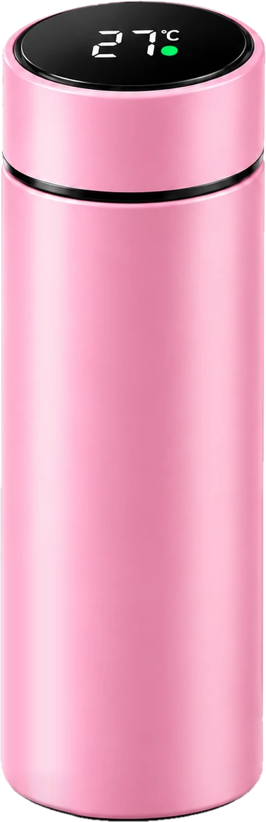 Smart Temperature Bottle in Pink, lid display showing the temperature – Pink